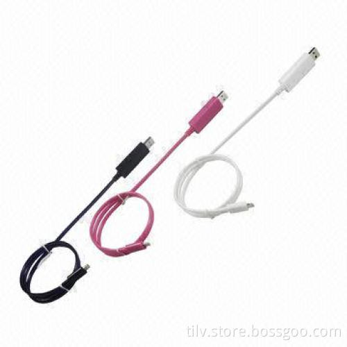 Flash light cable for iPhone 5/5S, flowing USB cable